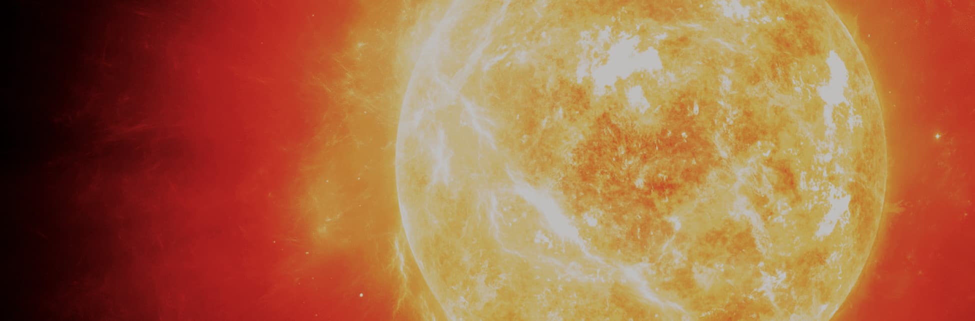 Ilustración realista. Sobre un fondo naranjado en el centro una esfera brillante que simula ser el Sol