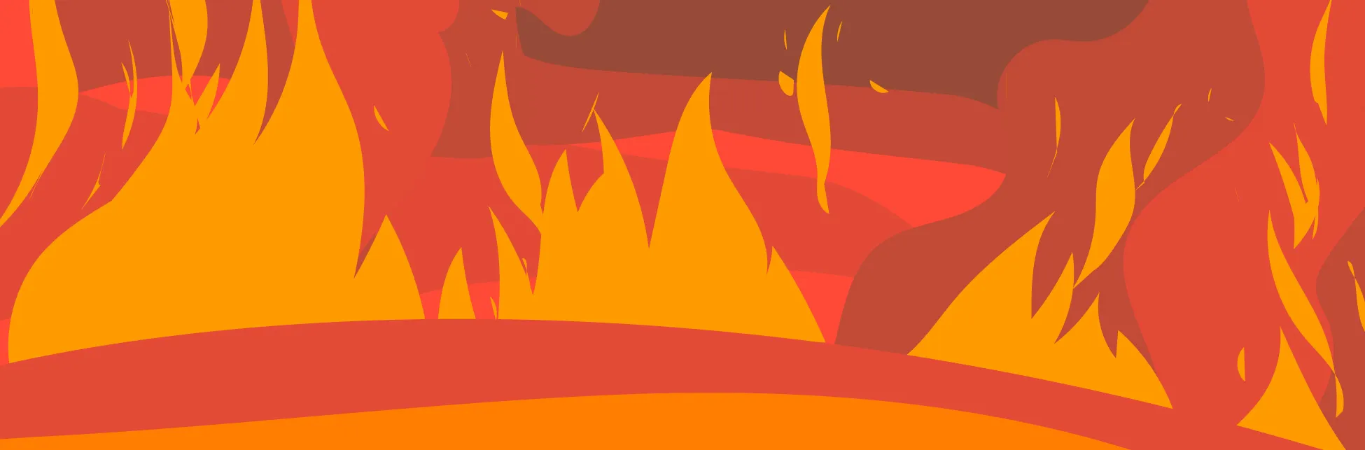 Ilustración. Representación abstracta de un incendio, con llamas en tonos cálidos que se elevan desde la parte inferior hacia la superior. Las formas onduladas y superpuestas sugieren movimiento y calor, con contrastes entre áreas más oscuras y otras más brillantes que simulan intensidad y profundidad en el fuego.