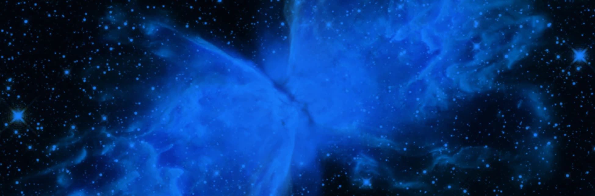 Ilustración. Un fondo de cielo estrellado con una nebulosa azul brillante.
