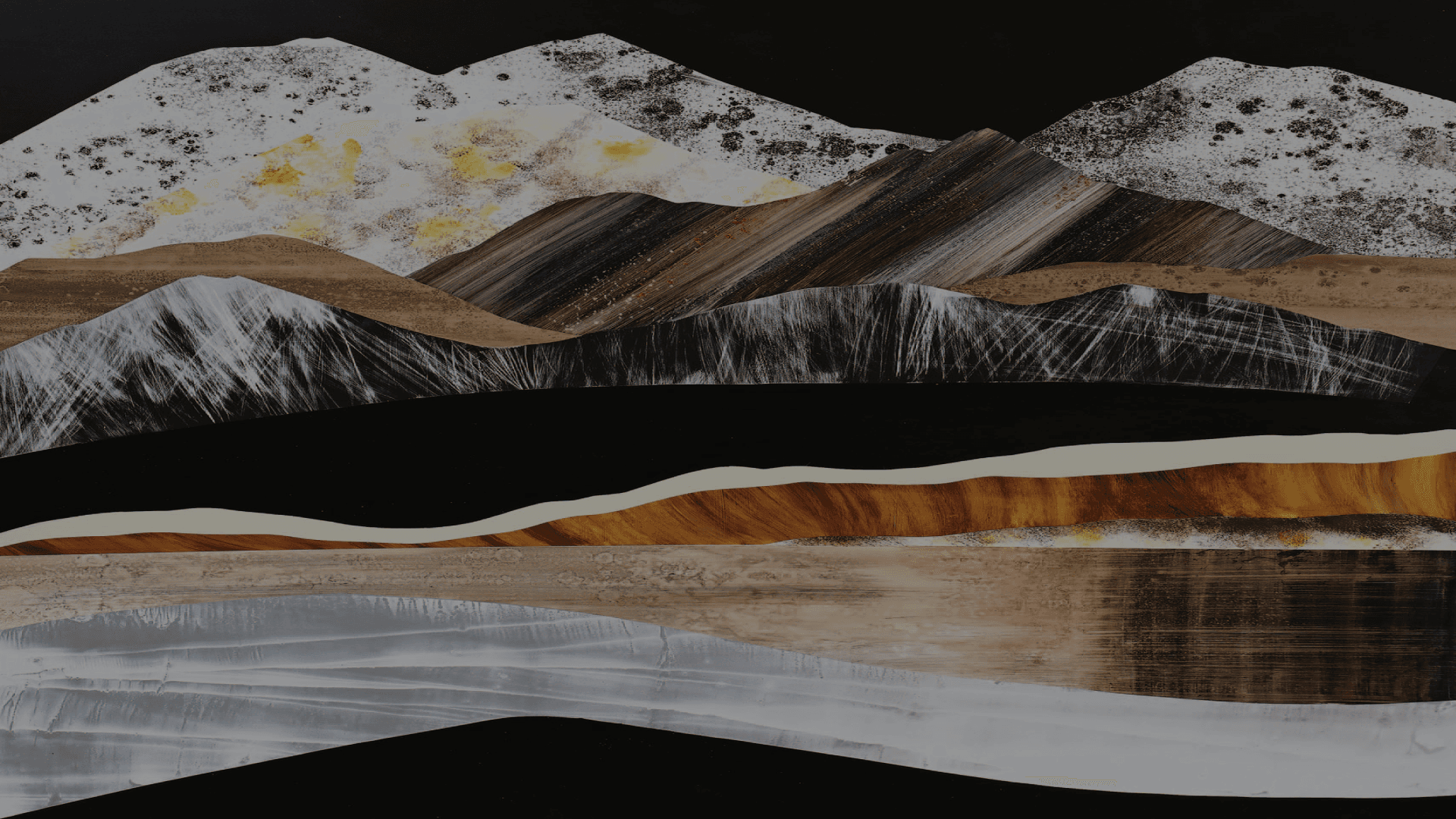 Ilustración. Sobre un fondo como de recortes de papel, se representan los estratos de la tierra en forma de montañas con diferentes colores. Un texto dice: "Taller Los estratos de la memoria. Orientado por María Clara Rivera. Una reconstrucción subjetiva de la historia de Villatina. Miércoles 14 de diciembre 4:00 P.M. Exploratorio, Entrada libre. Inscripción previa".